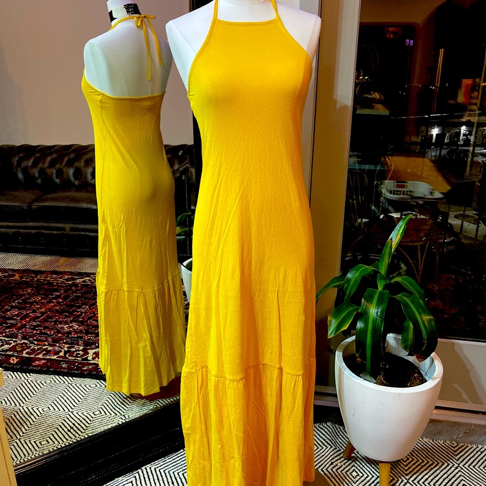 ASOS yellow maxi dress